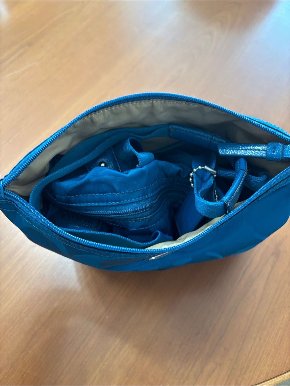Coach Teal Signature Jacquard Tote - Picture 7 of 9